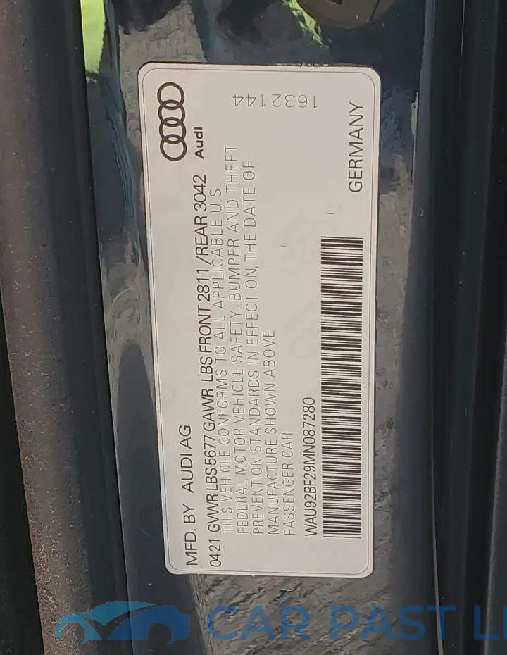 WAU92BF29MN087280# 12