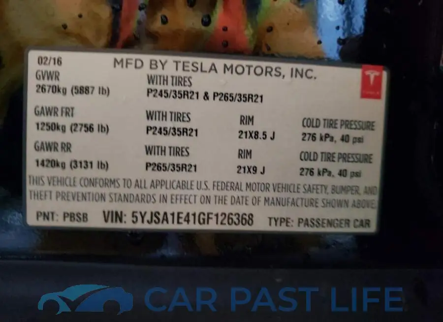 5YJSA1E41GF126368# 12