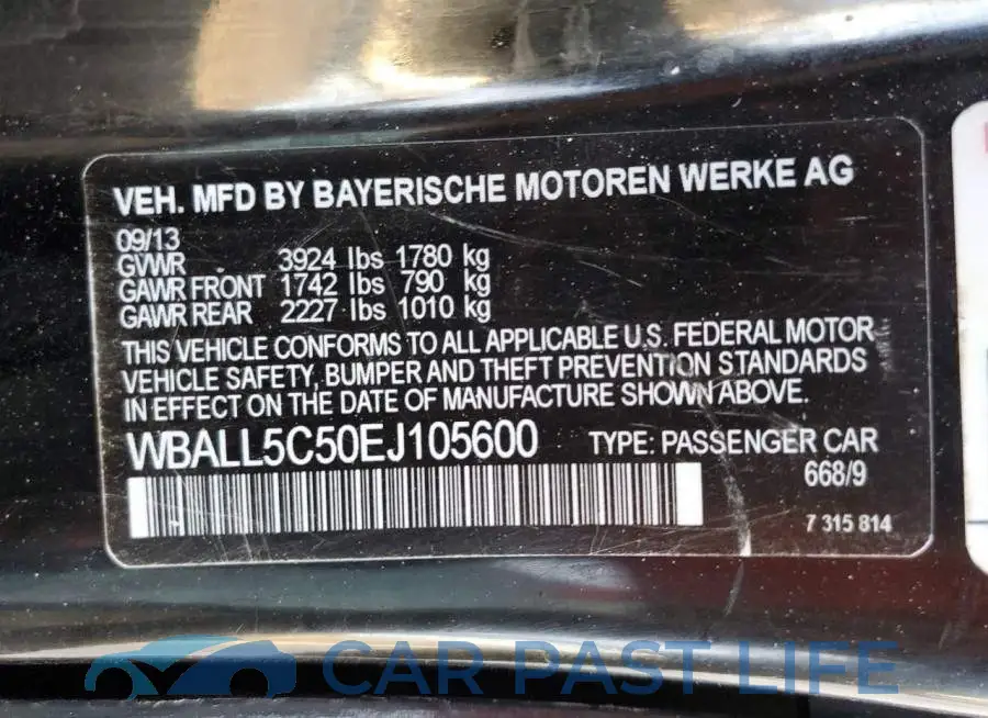 WBALL5C50EJ105600# 12