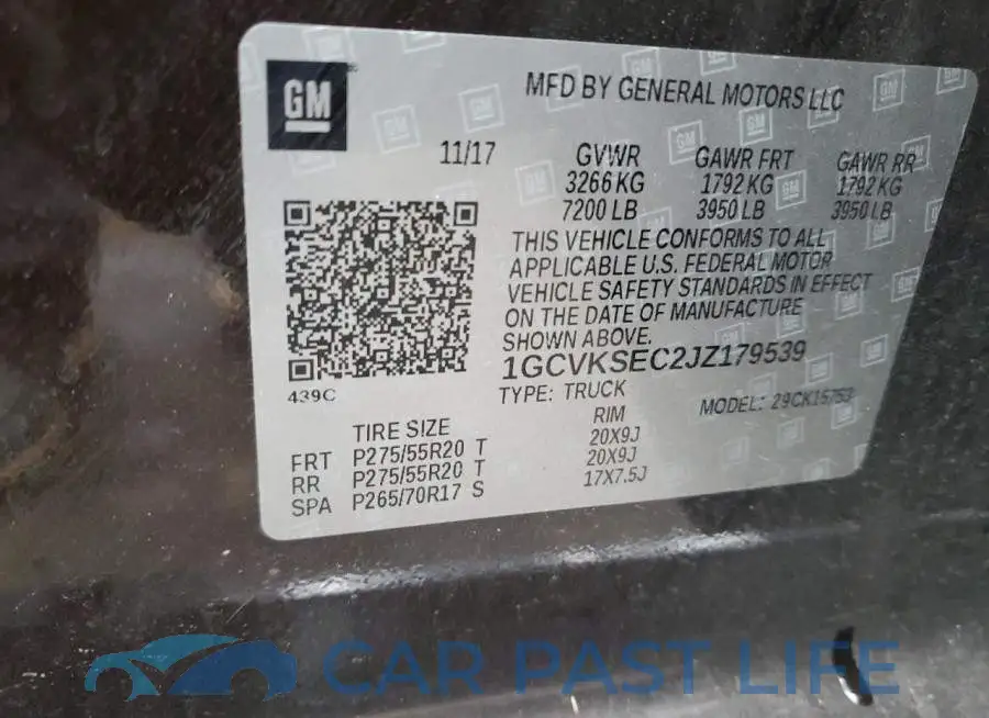 1GCVKSEC2JZ179539# 12