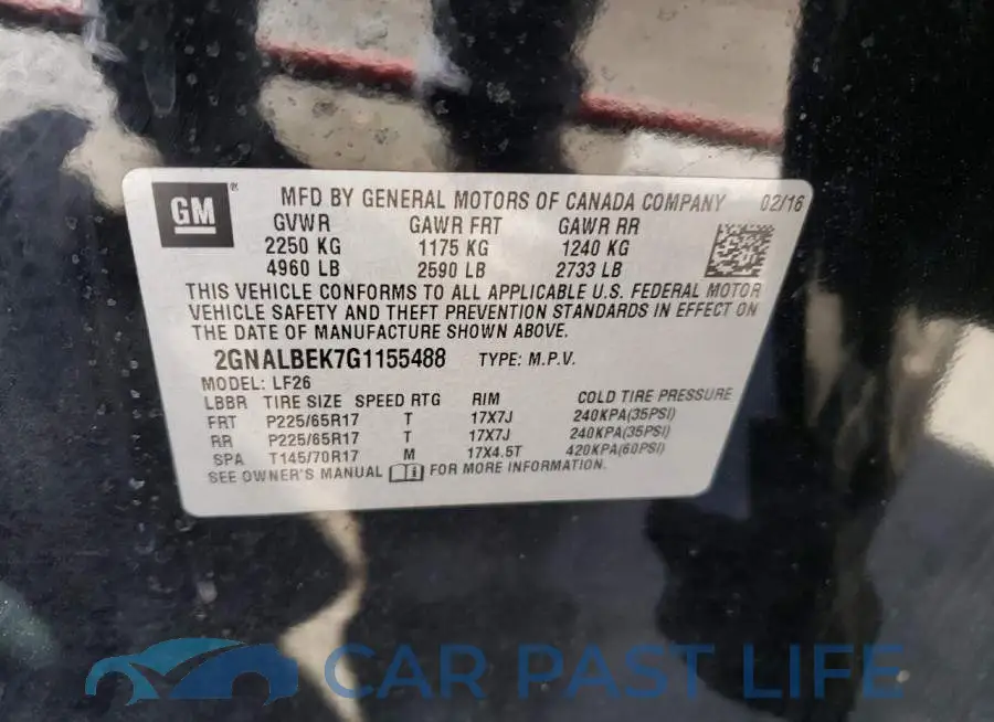 2GNALBEK7G1155488# 13