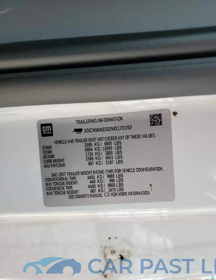 3GCNWAED2NG170157# 12