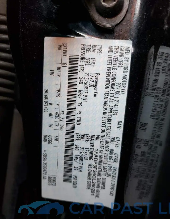 1FADP3F26GL260201# 12