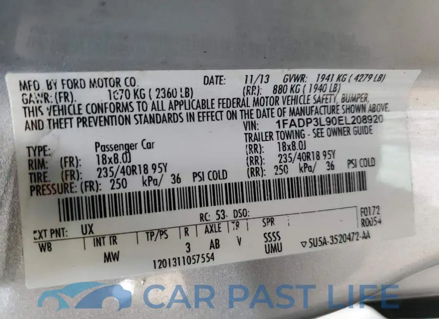 1FADP3L90EL208920# 12