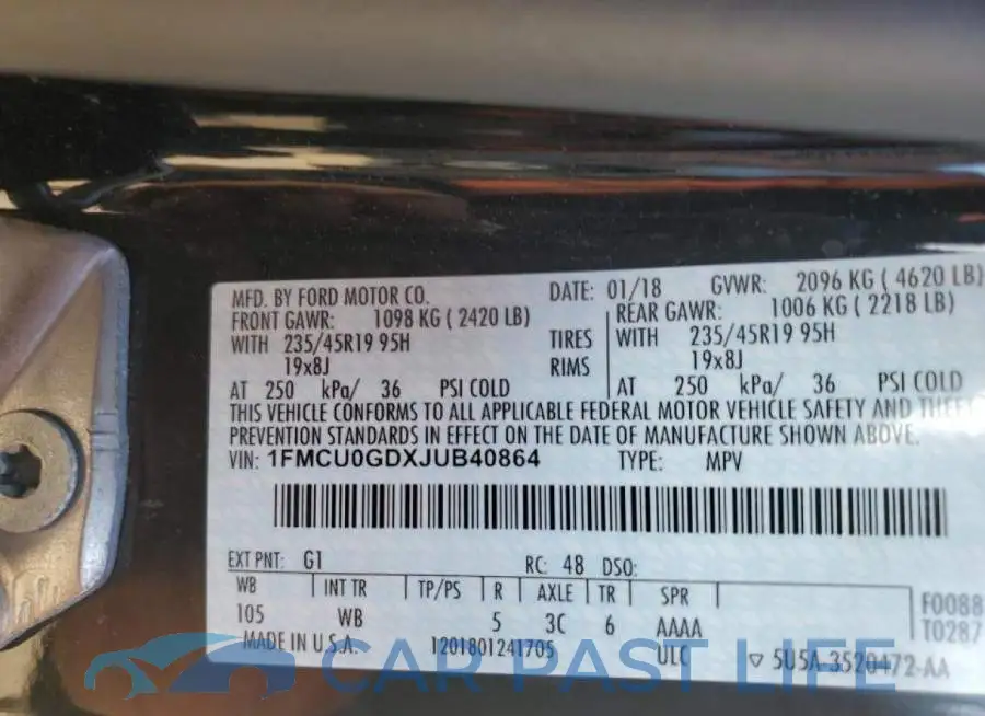 1FMCU0GDXJUB40864# 13