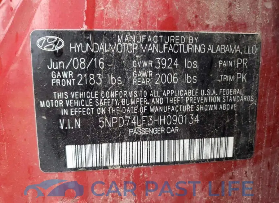 5NPD74LF3HH090134# 12
