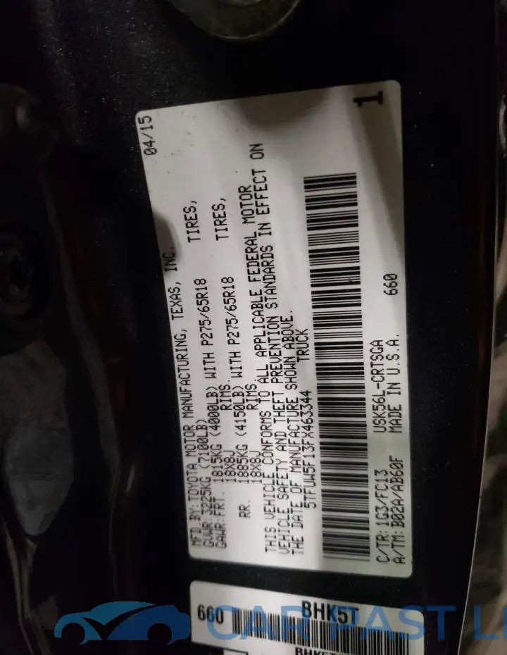 5TFUW5F13FX463344# 12