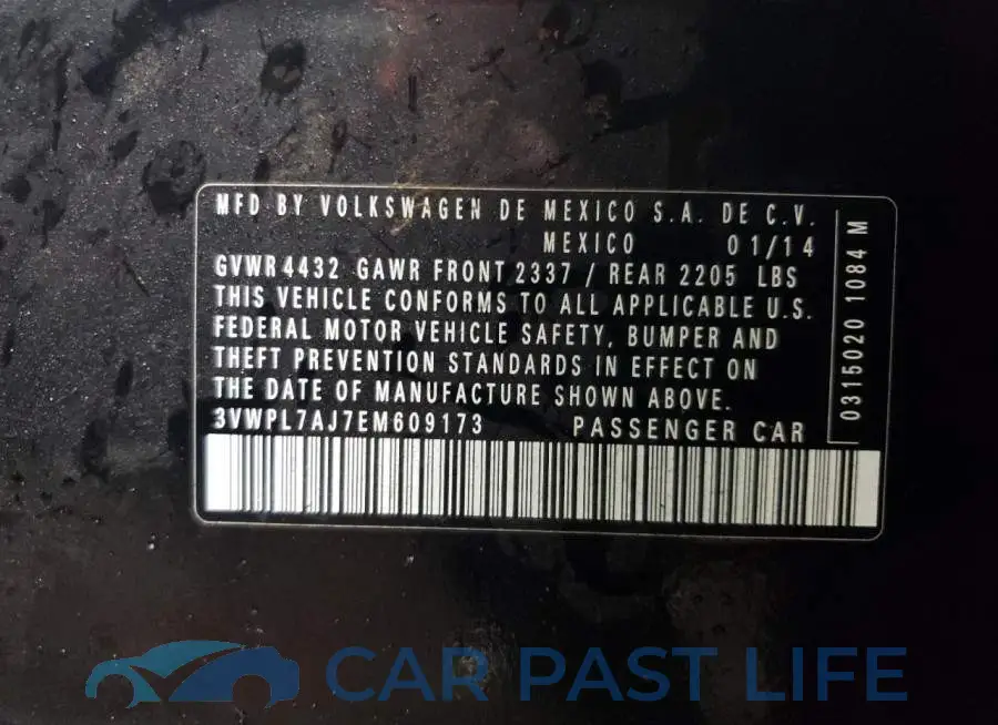 3VWPL7AJ7EM609173# 12