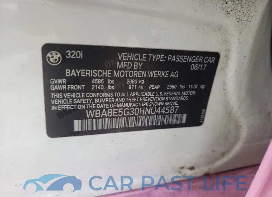 WBA8E5G30HNU44587# 12