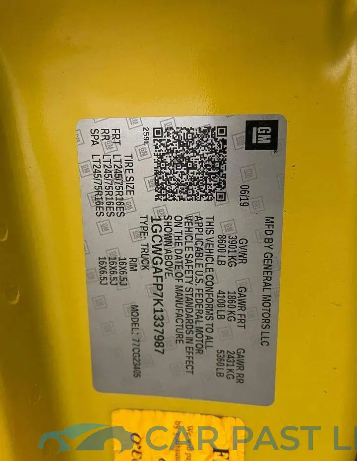 1GCWGAFP7K1137987# 10