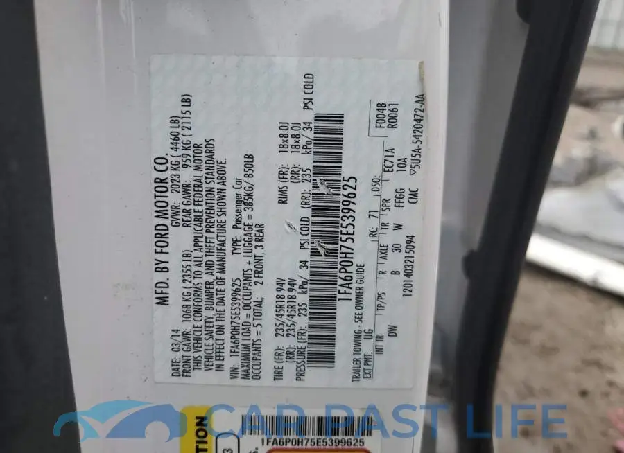 1FA6P0H75E5399625# 13