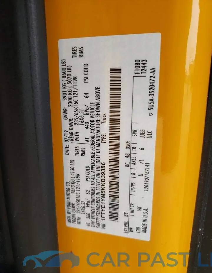 1FTYE1YM5KKB39386# 13