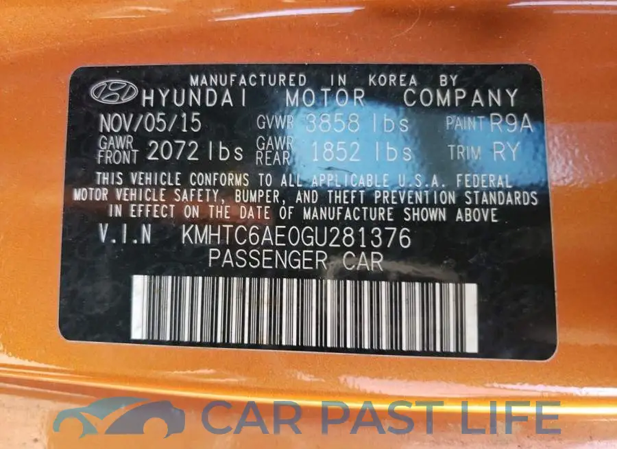 KMHTC6AE0GU281376# 12