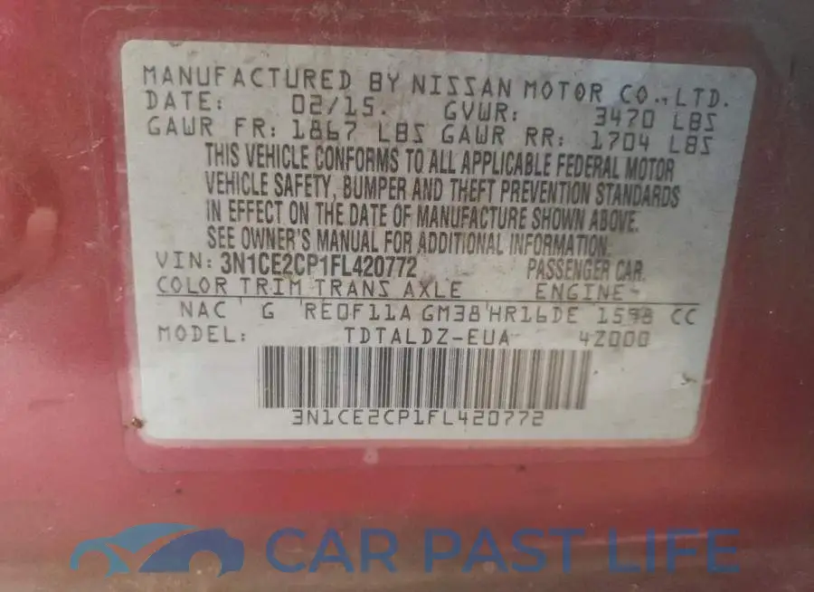 3N1CE2CP1FL420772# 12