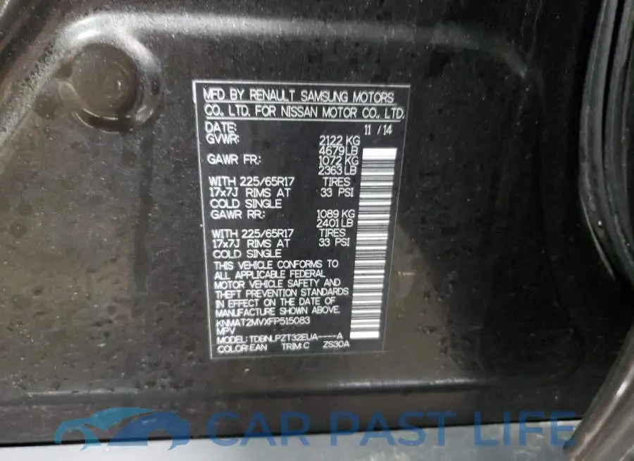 KNMAT2MVXFP515083# 13