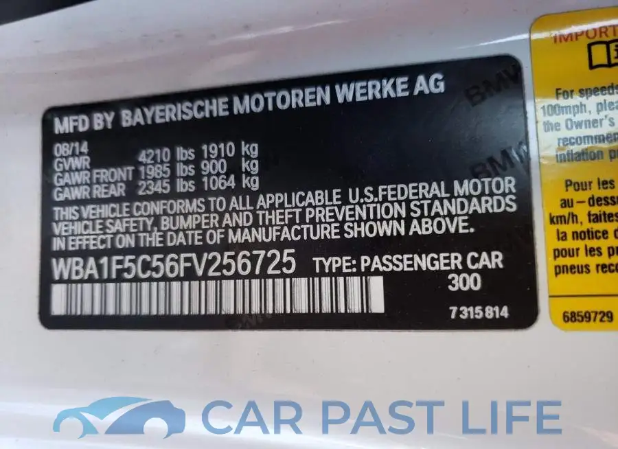 WBA1F5C56FV256725# 12