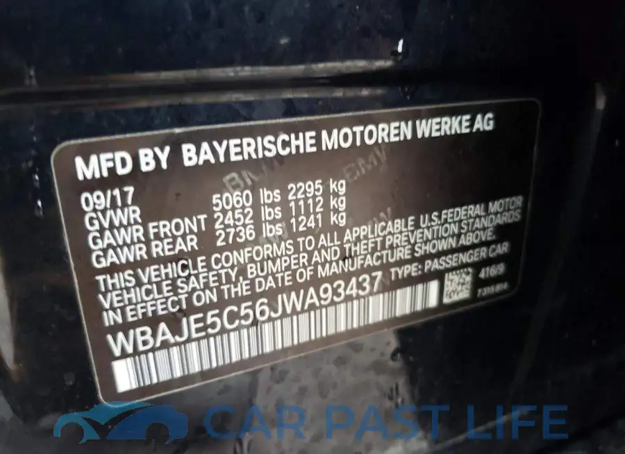 WBAJE5C56JWA93437# 13