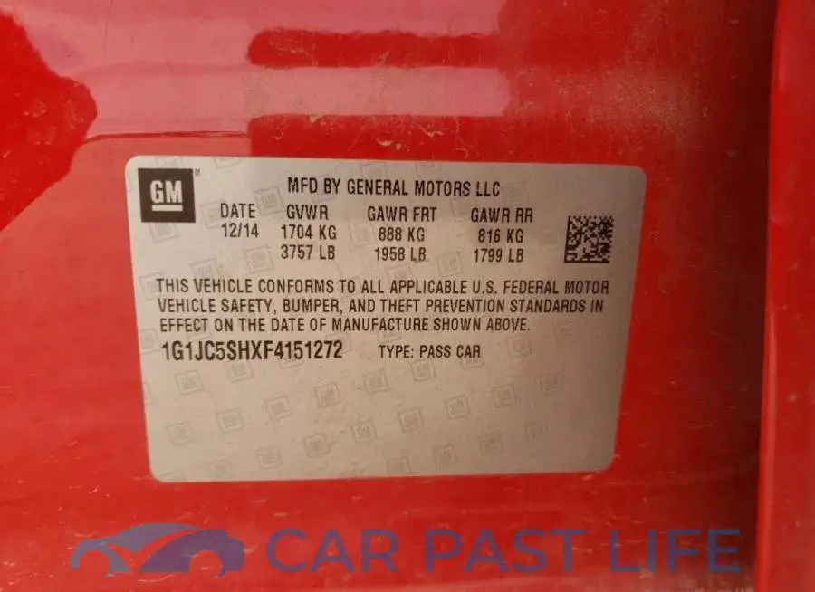 1G1JC5SHXF4151272# 13