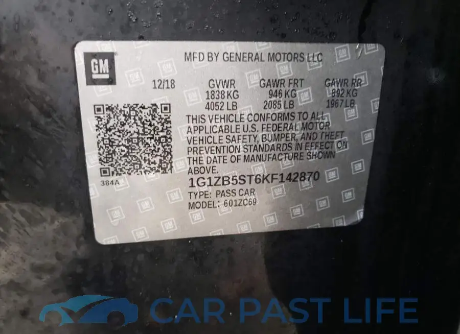 1G1ZB5ST6KF142870# 10