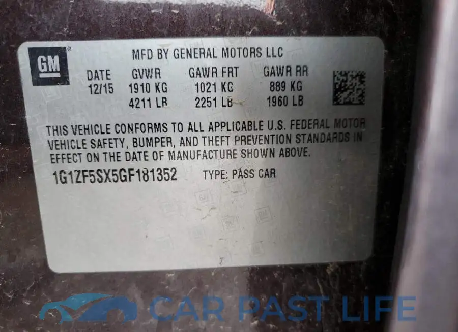 1G1ZF5SX5GF181352# 12