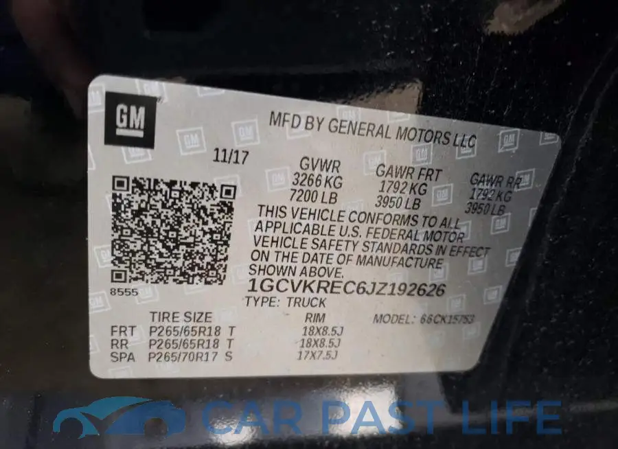 1GCVKREC6JZ192626# 13