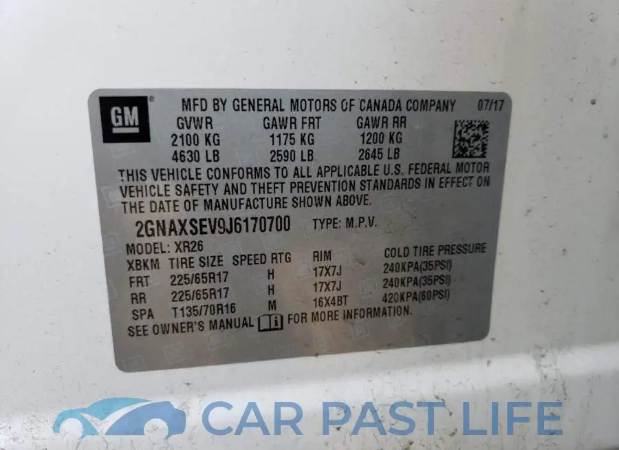 2GNAXSEV9J6170700# 13