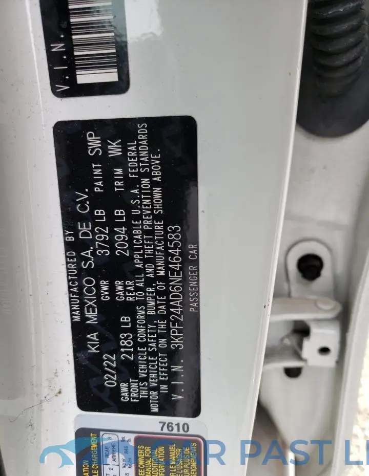 3KPF24AD6NE464583# 12