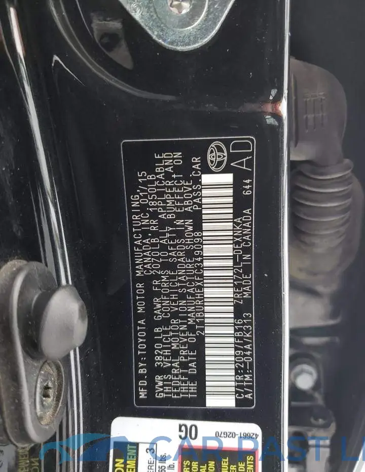 2T1BURHEXFC349098# 12