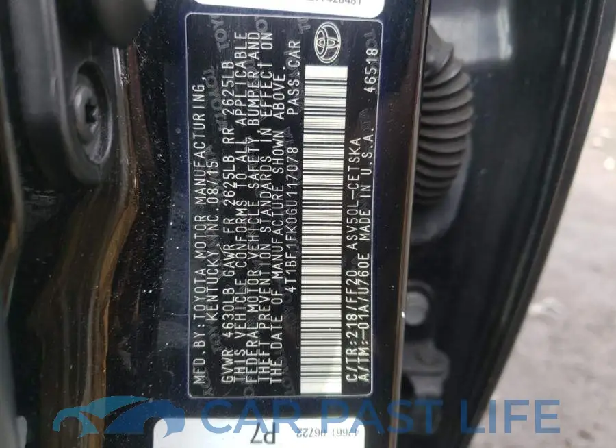4T1BF1FK0GU117078# 12
