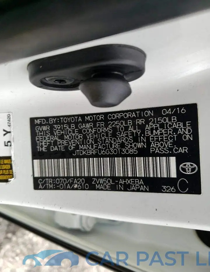 JTDKBRFU6G3013085# 12