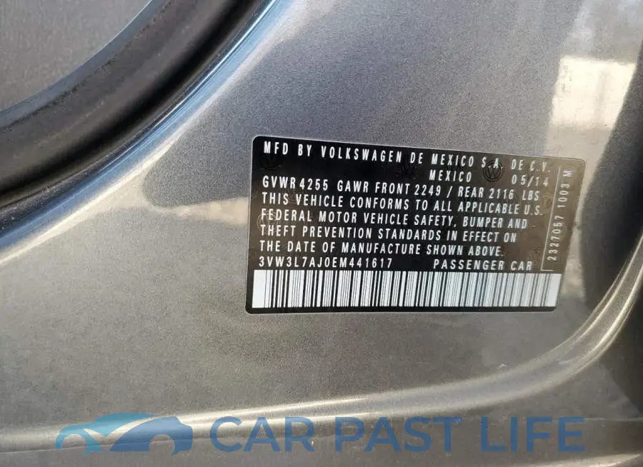3VW3L7AJ0EM441617# 12