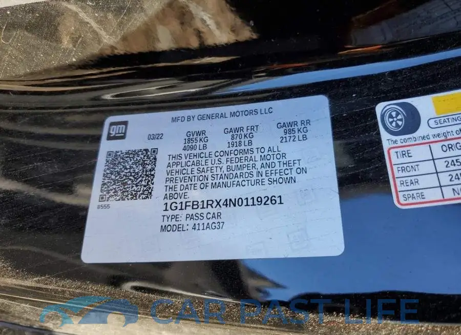 1G1FB1RX4N0119261# 12