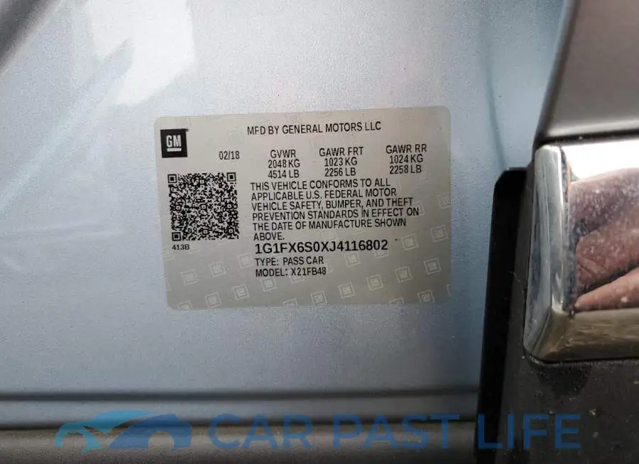 1G1FX6S0XJ4116802# 12