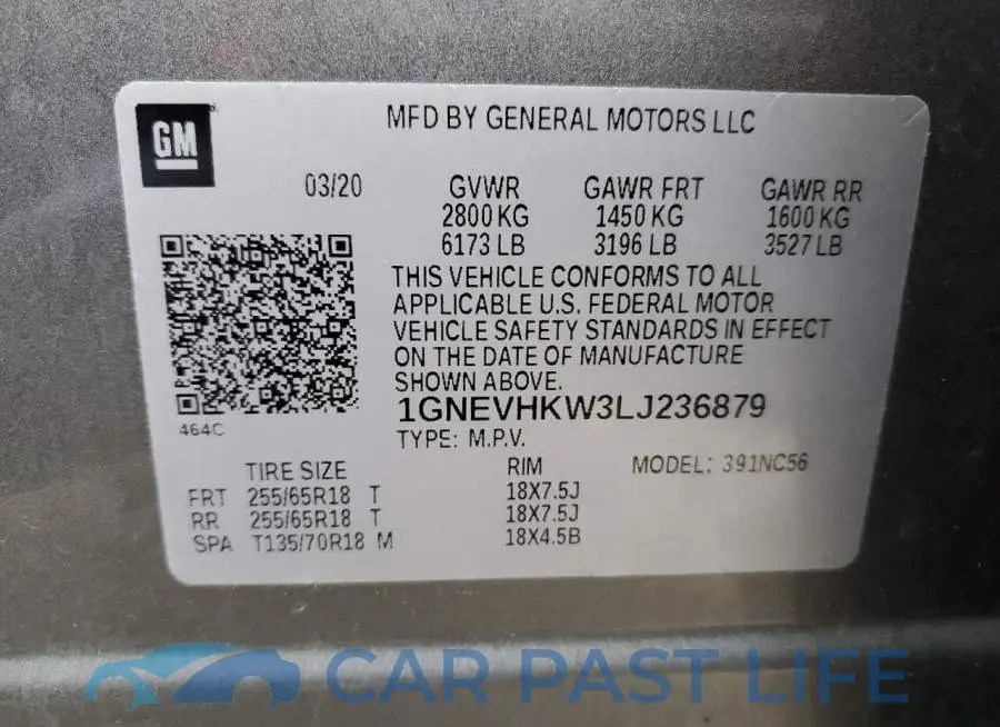 1GNEVHKW3LJ236879# 13