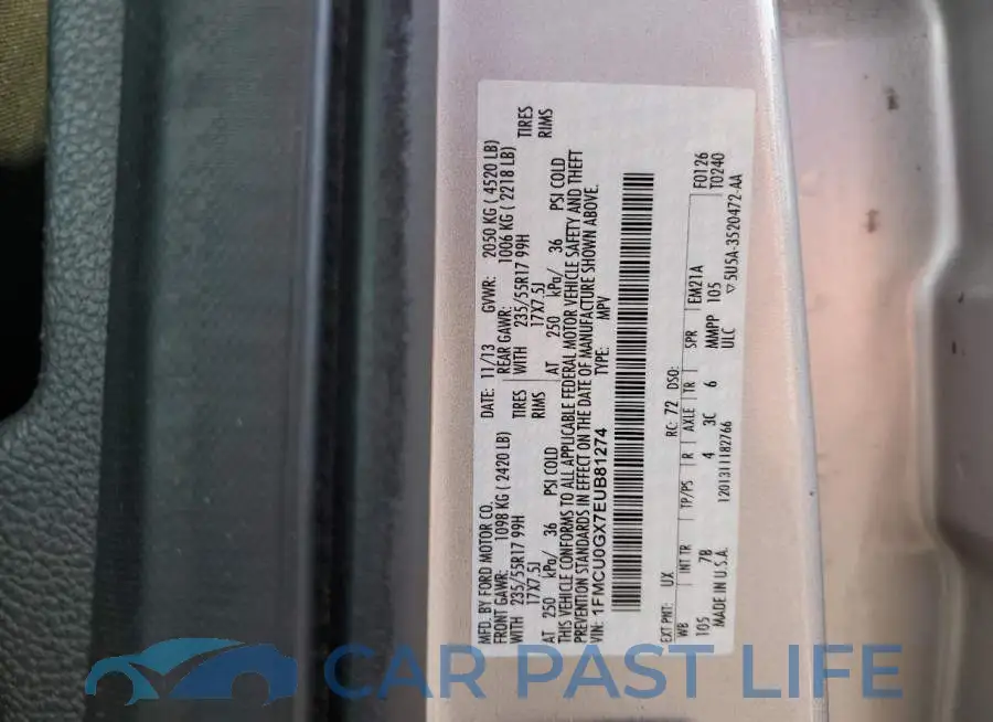 1FMCU0GX7EUB81274# 13