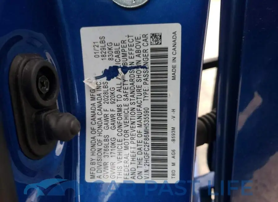 2HGFC2F86MH535590# 12
