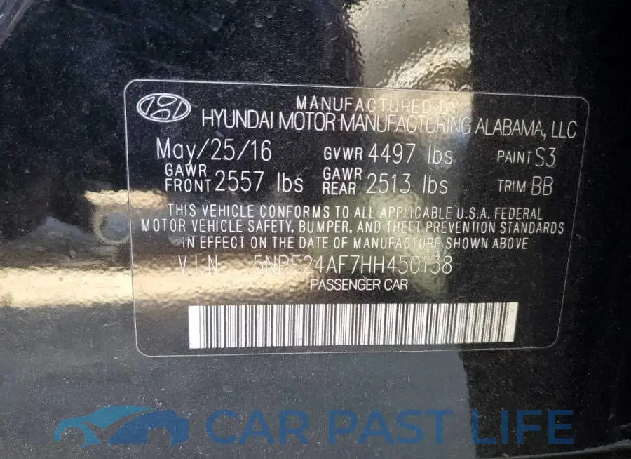 5NPE24AF7HH450138# 12