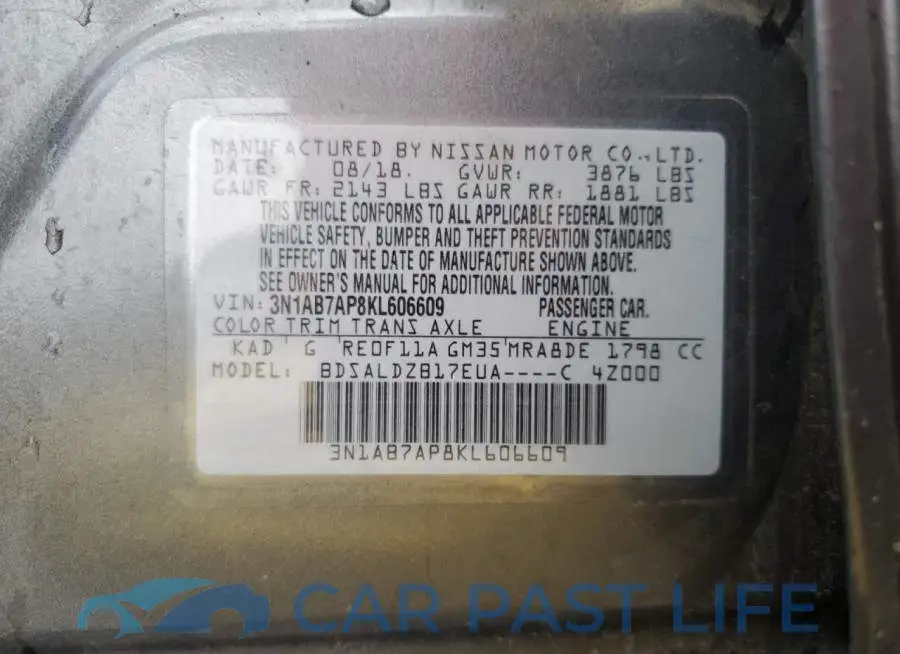 3N1AB7AP8KL606609# 13