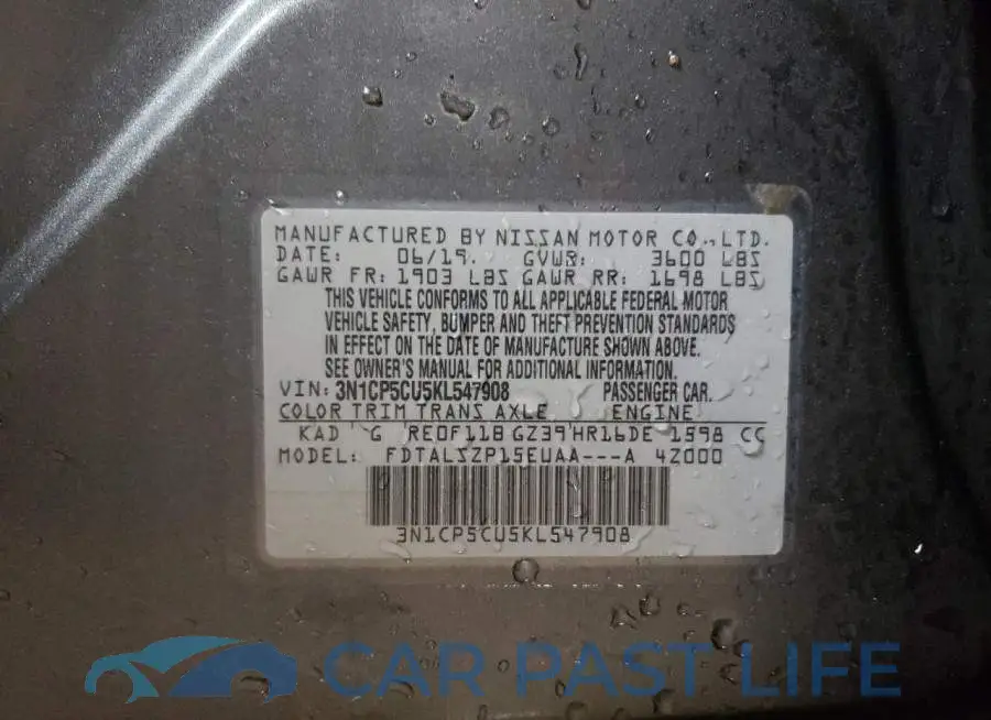 3N1CP5CU5KL547908# 13