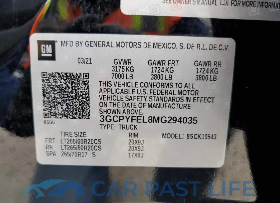 3GCPYFEL8MG294035# 12
