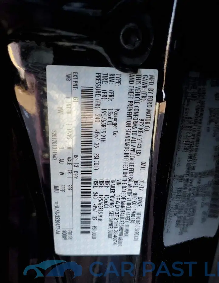 1FADP3E21HL234074# 12
