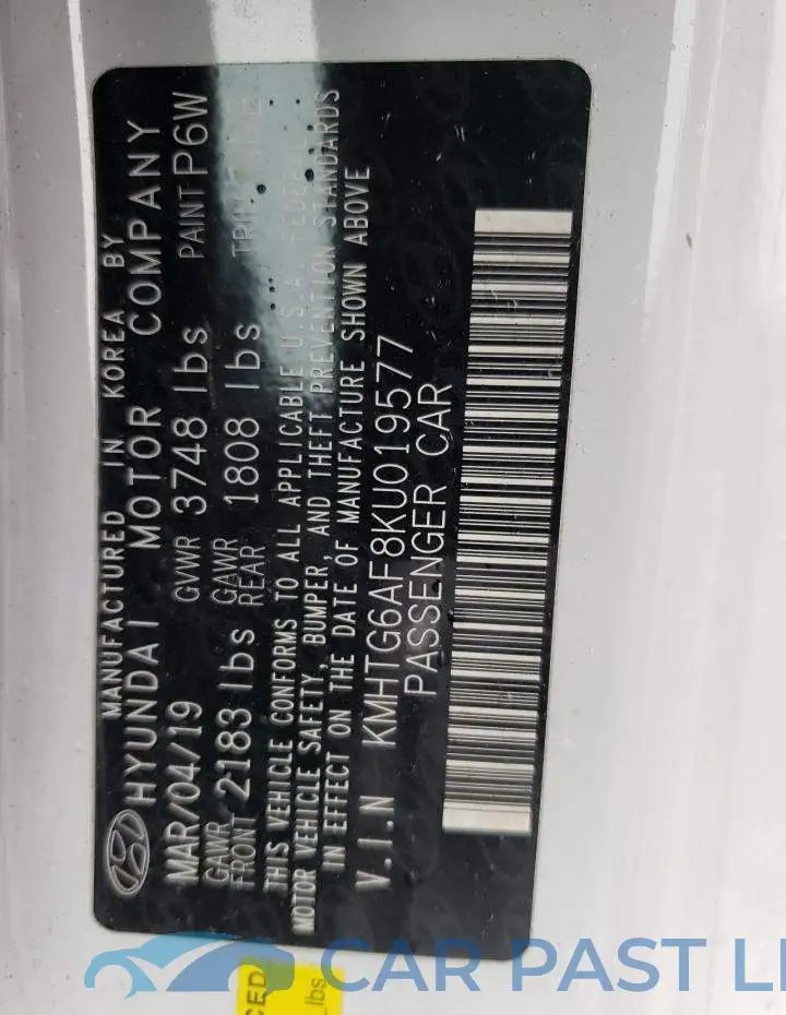 KMHTG6AF8KU019577# 12