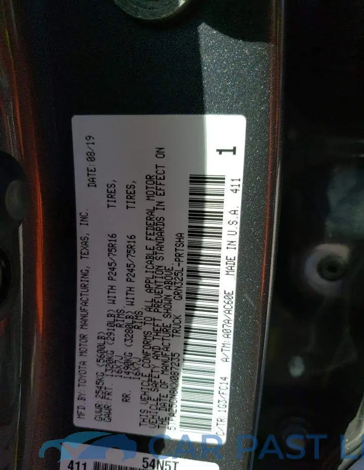 5TFAZ5CN8KX087235# 13