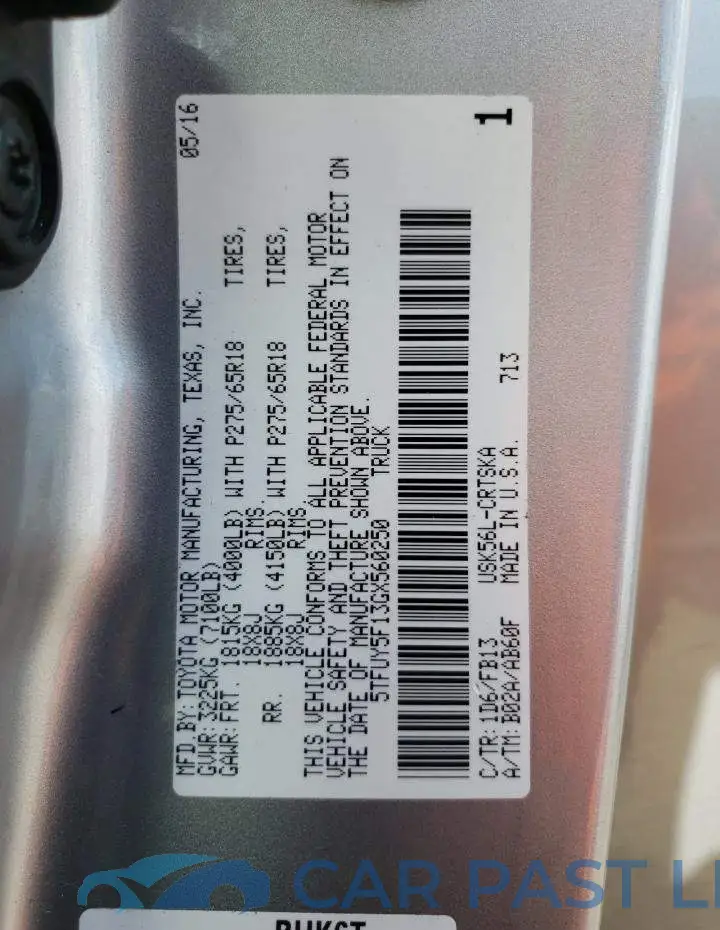 5TFUY5F13GX560250# 12