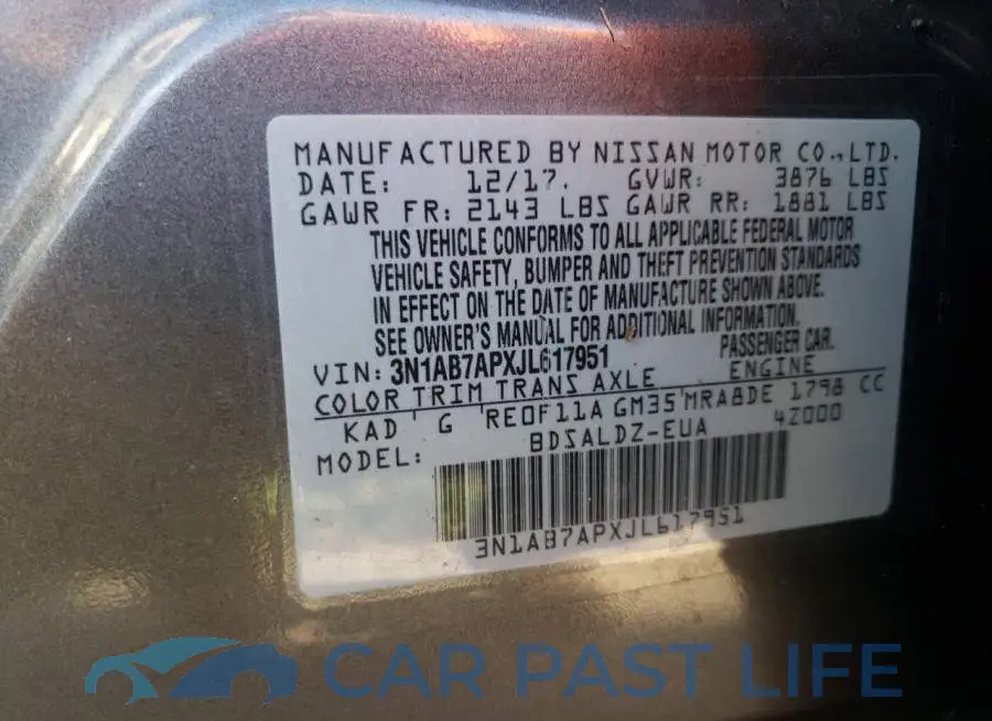 3N1AB7APXJL617951# 10
