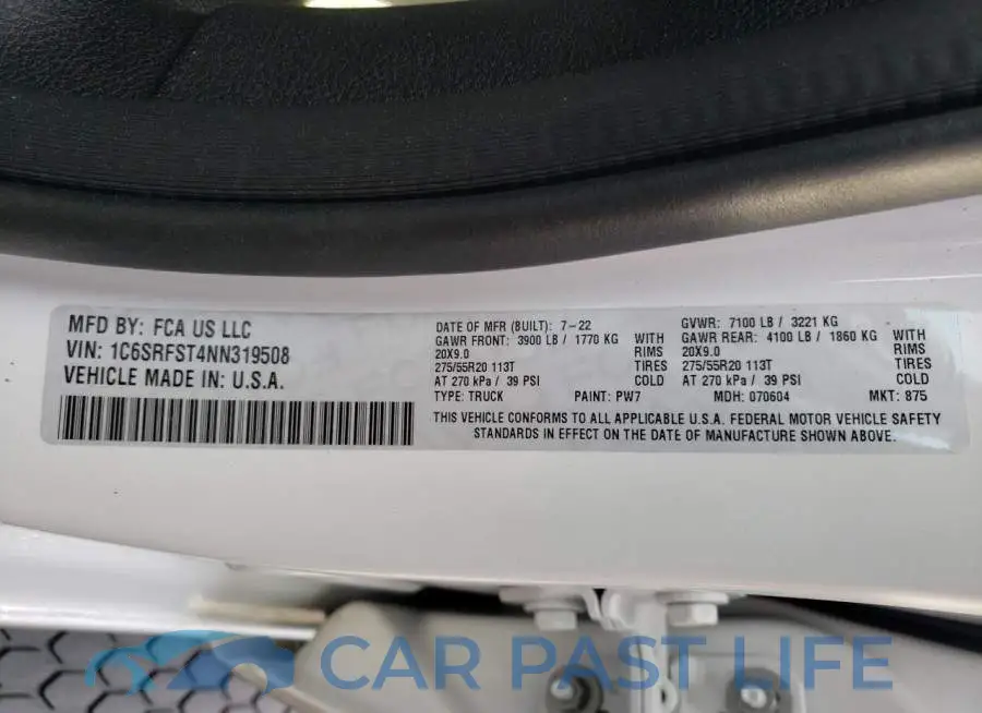 1C6SRFST4NN319508# 10