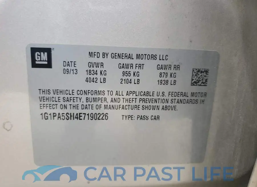 1G1PA5SH4E7190226# 12