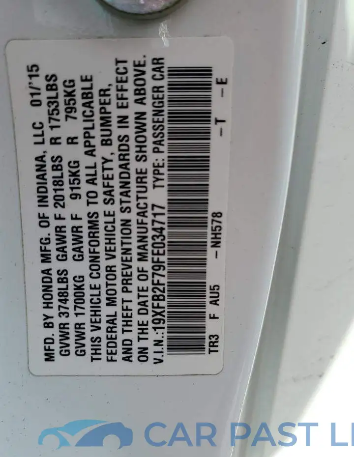 19XFB2F79FE034717# 12