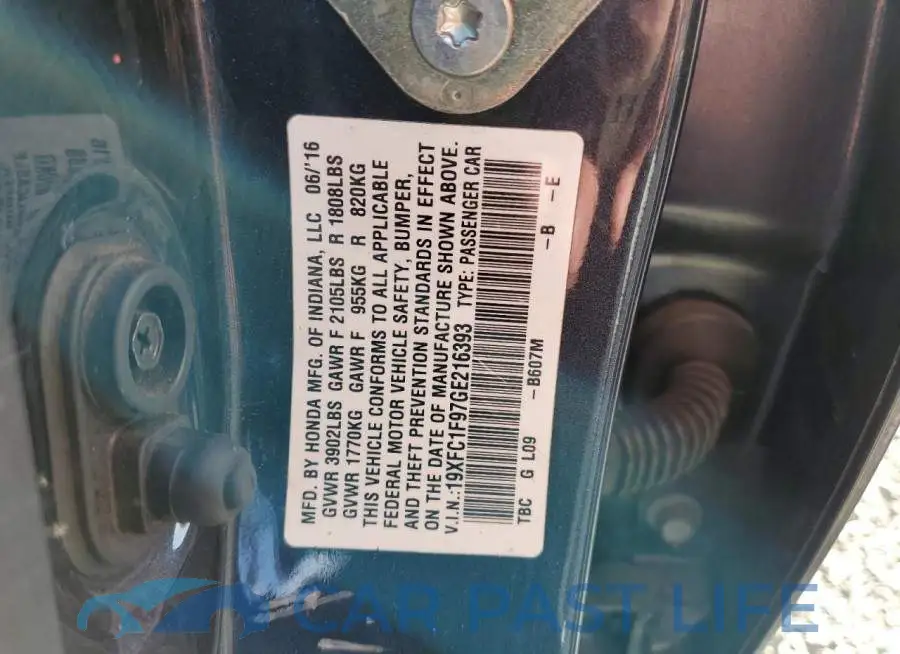 19XFC1F97GE216393# 12