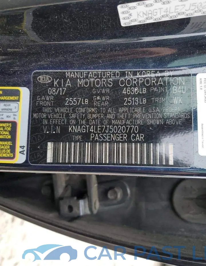 KNAGT4LE7J5020770# 13